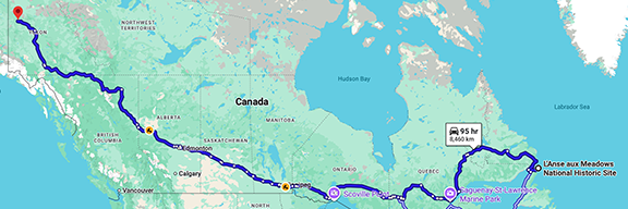L'Anse aux Meadows to Dawson City