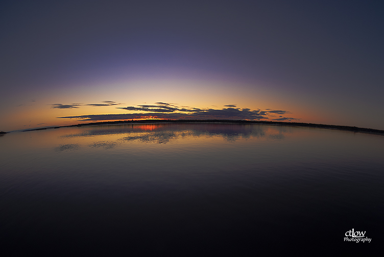 Dawn Clouds St. Lawrence River fisheye