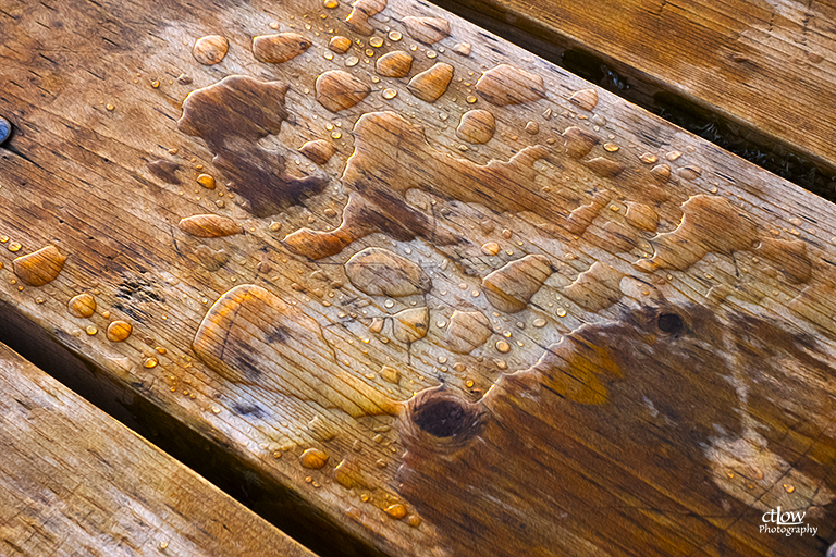rain puddles picnic table