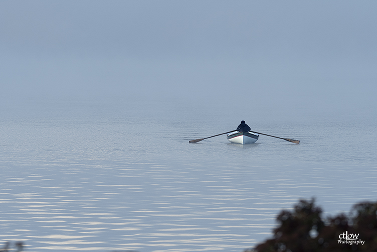 Rowboat at Dawn in Fog