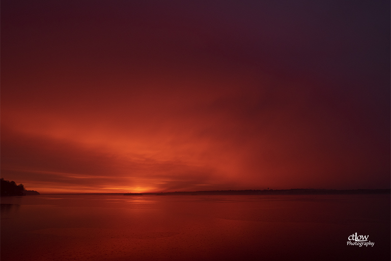 Dawn Rain Red St. Lawrence River