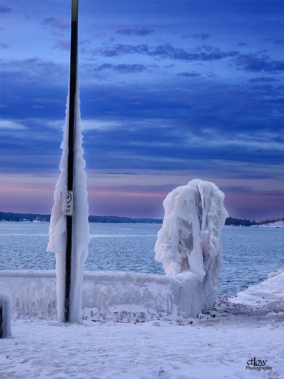 natural ice sculpture Blockhouse Island